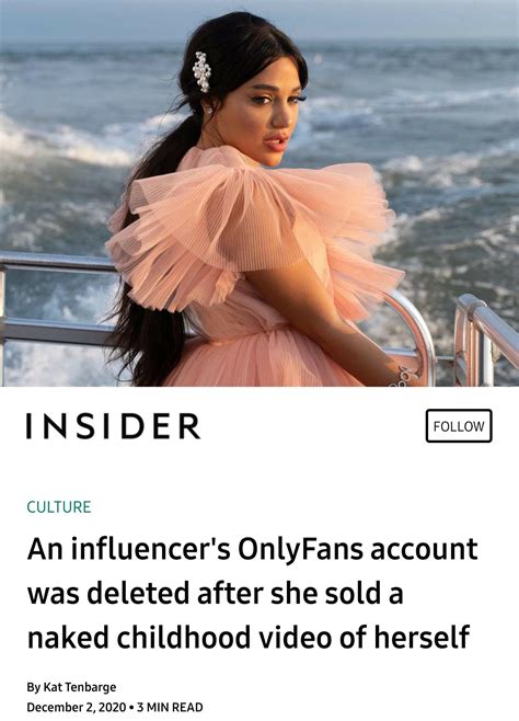 An influencers OnlyFans account was deleted after she sold a。